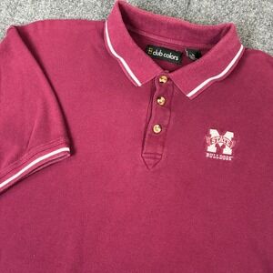 Club Colors Mississippi State Bulldogs Polo Shirt Mens XL Maroon Cotton NCAA